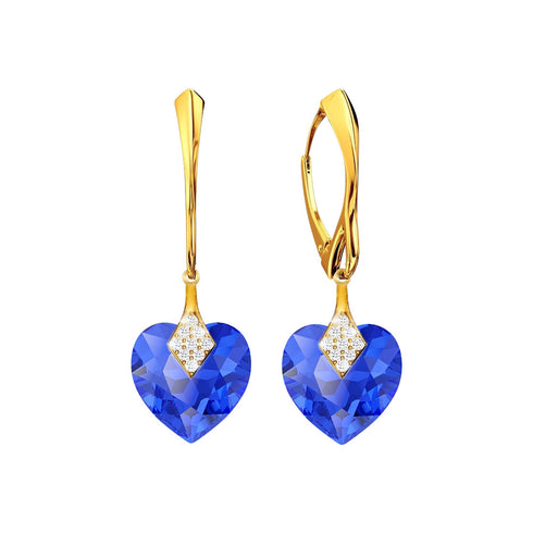Sidabriniai auskarai "Mīļais Valentīns (Majestic Blue)" su Swarovski™ kristalais